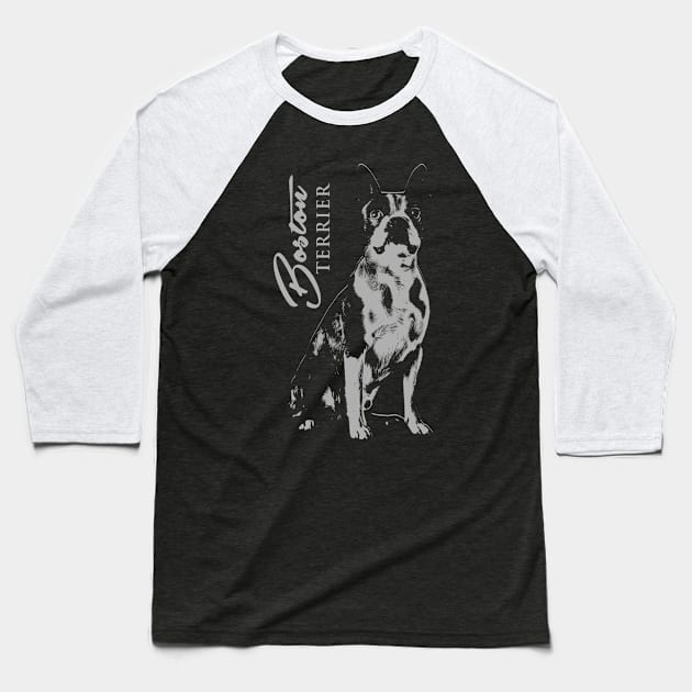 Boston Terrier dog Baseball T-Shirt by Nartissima